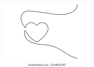 Moderne minimalistische Einzelzeilenzeichnung romantischer Herzsymbole