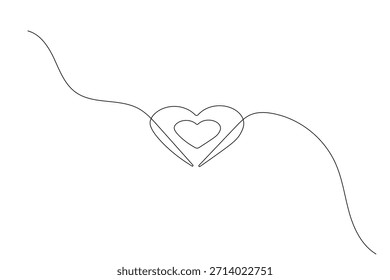 Moderne minimalistische Einzelzeilenzeichnung romantischer Herzsymbole