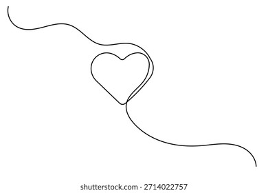 Moderne minimalistische Einzelzeilenzeichnung romantischer Herzsymbole