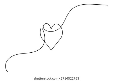 Moderne minimalistische Einzelzeilenzeichnung romantischer Herzsymbole