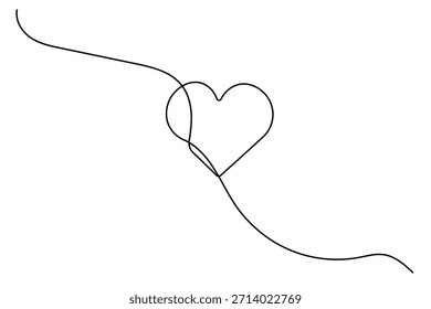 Moderne minimalistische Einzelzeilenzeichnung romantischer Herzsymbole
