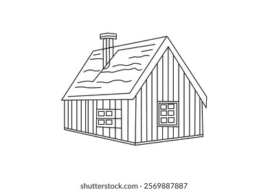 Modern Minimalist Single-Line House Drawing housing market branding vector illustration