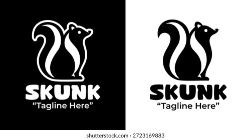 Un moderno logotipo minimalista de mofeta diseñado para representar la protección, la confianza y la naturaleza salvaje.