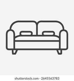 Moderno e Minimalista Ícone do Sofá do Sono em Estilo de Arte de Linha Limpa