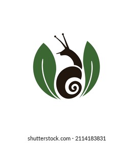 modern minimalist snail and leaf logo