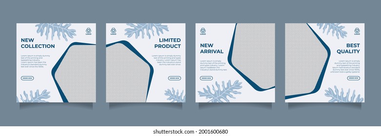 Modern minimalist social media post square template editable