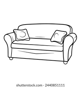 Modern minimalist sofa icon in vector format.