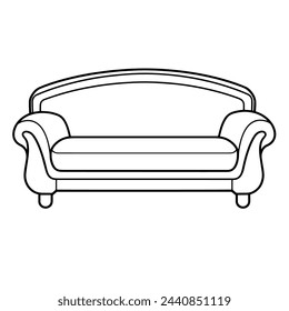 Modern minimalist sofa icon in vector format.