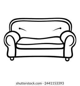 Modern minimalist sofa icon in vector format.