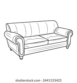 Moderno icono de sofá minimalista en formato vectorial.