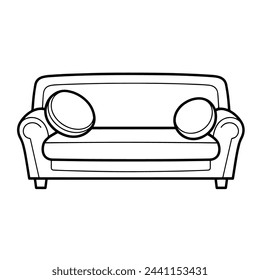 Modern minimalist sofa icon in vector format.