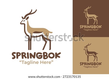 A modern minimalist springbok logo crafted for clean branding focused on endurance and natural balance.