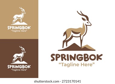 Ein modernes minimalistisches Sprungbok-Logo, das für dynamische Marken geschaffen wurde, die von Antilopenstärke und -bewegung inspiriert sind.