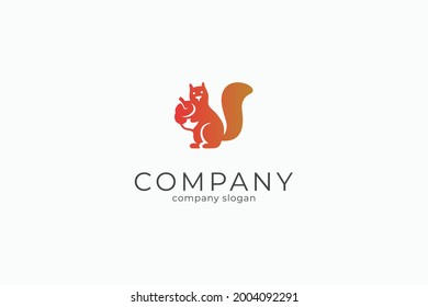 moderne minimalistische Eichhörnchenlogo-Vektorsymbol-Vorlage
