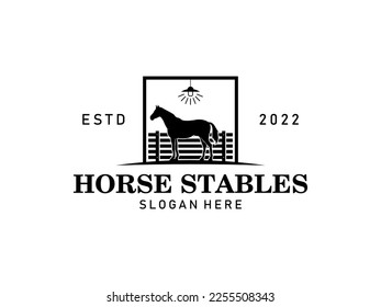 Modern Minimalist Stable Horse Stable Logo Vector