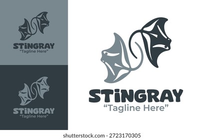 Un moderno logotipo minimalista de rayas diseñado para organizaciones de vida marina, marcas marinas y uso de identidad acuática.