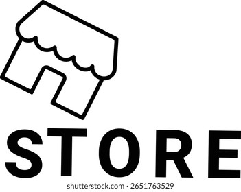 Modern minimalist storefront logo in line-art style. Ideal for online stores, small businesses, fashion brands, and retail startups.