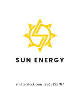 modern and minimalist sun energy logo