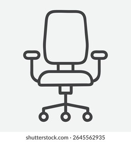 Modern and Minimalist Swivel Chair Icon in Clean Line Art Style