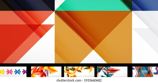 Modernos fondos abstractos de estilo tecno minimalista. Conjunto de fondos de pantalla de estilo geométrico