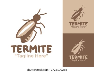 A modern minimalist termite logo design created for insect research brands, eco projects, and educational identity use.