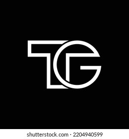 Modern minimalist TG monogram logo design