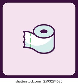 Modern Minimalist Toilet Paper Roll Icon Design