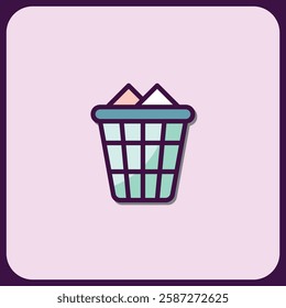 Modern Minimalist Trash Can Icon Design