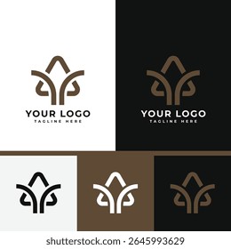 Modern Minimalist Tree Logo Design Template