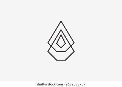 Modern minimalist triangle abstract thin line art logo 