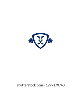 modern minimalist unique lion fitness logo  design