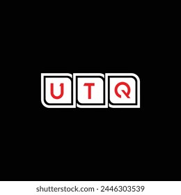 modern minimalist UTQ monogram initial letters logo design