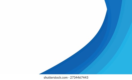 Modern and minimalist vector background featuring dynamic blue curved shapes on a white backdrop. Ideal for corporate presentations, business banners, web headers, and professional marketing materials