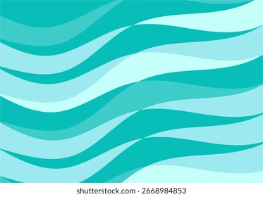 A modern, minimalist vector background with a flowing, abstract wave pattern in various shades of teal and cyan. Perfect for creative designs, banners, and digital projects.