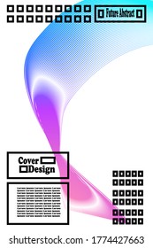 modern minimalist Vector brochure cover design template with abstract dynamic wave background.