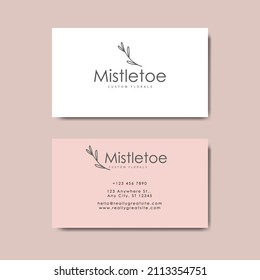 Modern minimalist Vector business card template set. beauty salon, manicure salon, hair salon, woman, and clean theme business card template.