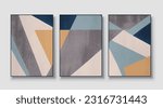 Modern minimalist vector geometric triptych