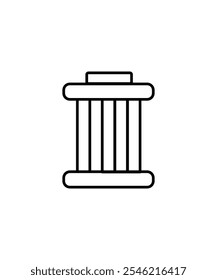 A modern and minimalist vector icon of a trash bin, perfect for waste management or recycling themes.
