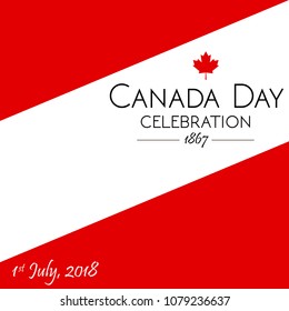 Modern minimalist vector illustration for poster or banner for the Canada day. EPS10