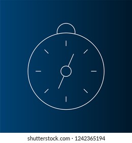 Modern minimalist vector line compass icon for web and graphic design. Blue gradient background.