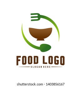 Modern minimalist vector logo of food. Cooking logo Template. Label for design menu restaurant or cafe. Icon Symbol.