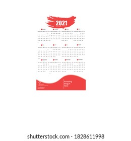 Moderner Minimalist Vector Multi-Purpose Poster Größe Korpoatwandkalender 2021
