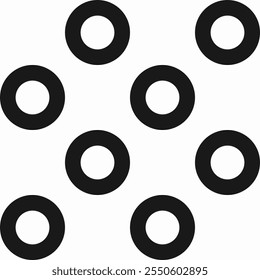 Modern minimalist vector pattern with circular grid, polka dot, lattice, mesh or net. Seamless abstract geometric background with circles. Black and white simple background texture for print.