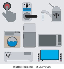 A modern and minimalist vector set of icons featuring various technology equipment