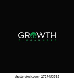 Modernes minimalistisches Vektor-Wortzeichen-Logo mit 'WACHSTUM' in fett-großformatiger Typografie mit einem integrierten üppigen grünen Baum innerhalb eines perfekten Kreises, der eine organische Expansion symbolisiert und den Erfolg auf tiefschwarzem Hintergrund verwurzelt. Ideal für erstklassiges Business Coaching, Agenturen für nachhaltige Entwicklung, Öko-Investitionsplattformen, persönliche Wachstums-Apps oder High-End-Wellness-Marken, die eine frische, motivierende und professionelle Identität suchen, die florierenden Wohlstand, Stabilität, natürlichen Fortschritt und langfristige Fülle vermittelt.