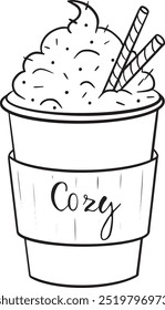 Modern Minimalist Vectors: Stylish Line Art of Cups and Beverages for Creative Branding Needs

