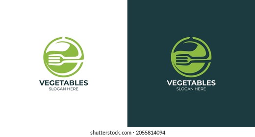 modern and minimalist vegetable logo set