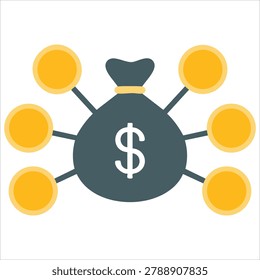 Modern minimalist visual depicting crowdfunding funding project raising monetary contributions crowd people placed upon a clean white surface