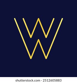 Modern Minimalist W Initial Logo in Gold