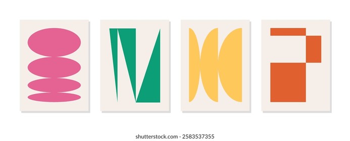 A modern minimalist wall art design with abstract shapes in soft tones. Perfect for digital prints, covers, cards, and decorative wall pieces.